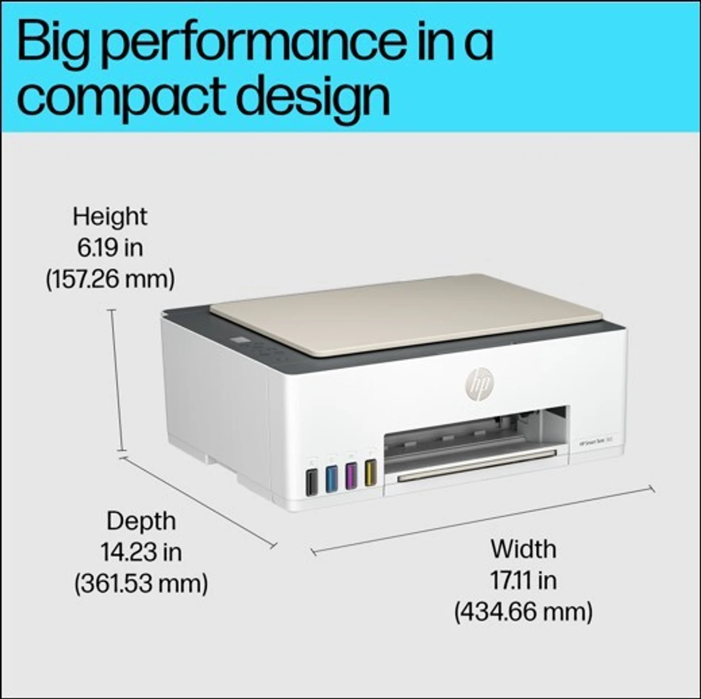 HP Smart Tank All in One 523 Multi-function Color Ink Tank Printer (Borderless Printing) for Print/Copy/Scan with Up to 4000 pages of Black or 6000 pages of color ink in the box (4 Ink Bottles Included) - Image 3